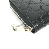 GUCCI Long Wallet Purse Zip Around GG long wallet Guccisima leather 473928 black mens Used Authentic