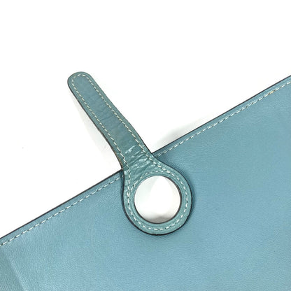 HERMES Long Wallet Purse Togo blue Long wallet Dogon Duo GM Women Used Authentic