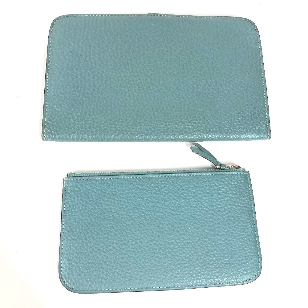 HERMES Long Wallet Purse Togo blue Long wallet Dogon Duo GM Women Used Authentic