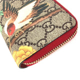 GUCCI Coin case Zip Around GG Supreme Coin Pocket Wallet bird motif bird GG Supreme Canvas 424897 Red Women Used Authentic