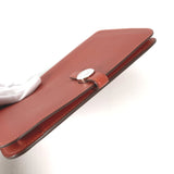 HERMES Long Wallet Purse Bifold Wallet Long wallet with coin case Dogon GM Swift Red orange(Unisex) Used Authentic