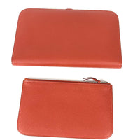 HERMES Long Wallet Purse Bifold Wallet Long wallet with coin case Dogon GM Swift Red orange(Unisex) Used Authentic