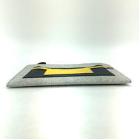 HERMES Clutch bag business bag bag Pouch To Doo 29 Felt / Epsom Gray x yellow mens Used Authentic