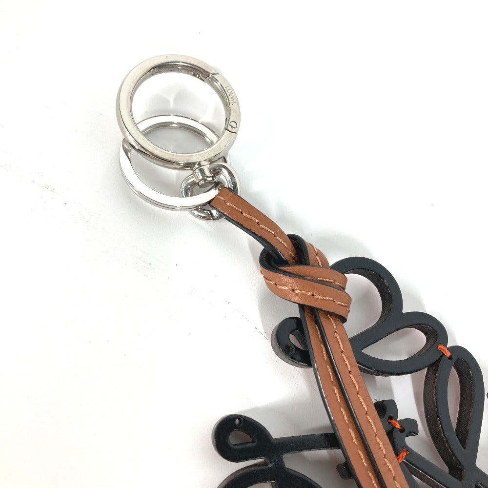 LOEWE key ring leather Orange type anagram Women Used Authentic