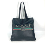 GUCCI Tote Bag Shoulder Bag Sherry line Logo print leather 572768 black unisex(Unisex) Used Authentic