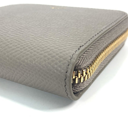 CELINE Folded wallet 10L203BEL.10BL leather gray Compact wallet Small Zip Wallet Essential Women Used Authentic