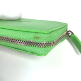 BALENCIAGA Coin case Card Case compact wallet Zip Around Every day leather 616911 green unisex(Unisex) Used Authentic