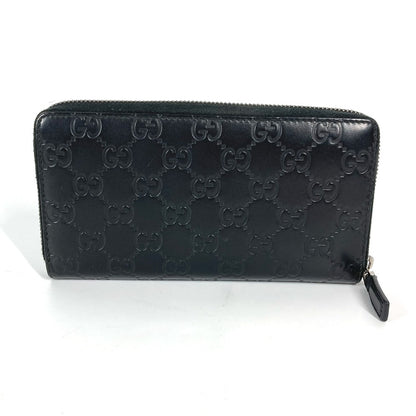 GUCCI Long Wallet Purse 307987 Sima leather black Guccisima GG Long wallet Women Used Authentic