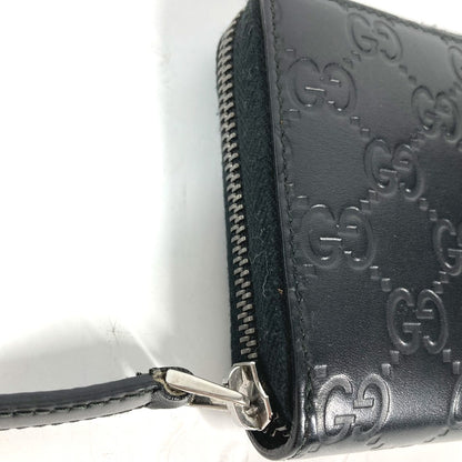 GUCCI Long Wallet Purse 307987 Sima leather black Guccisima GG Long wallet Women Used Authentic