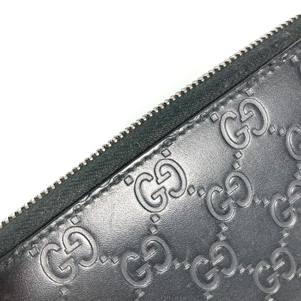 GUCCI Long Wallet Purse 307987 Sima leather black Guccisima GG Long wallet Women Used Authentic