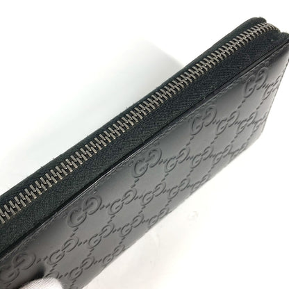 GUCCI Long Wallet Purse 307987 Sima leather black Guccisima GG Long wallet Women Used Authentic