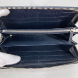 GUCCI Long Wallet Purse Zip Around Guccisima Interlocking G Zip Around Wallet PVC leather 673003 Navy Women Used Authentic