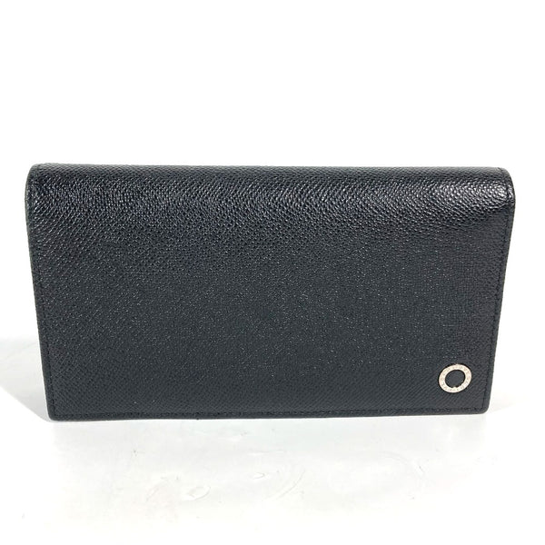 BVLGARI Long Wallet Purse Two fold Long wallet Brigaliman leather black Women Used Authentic