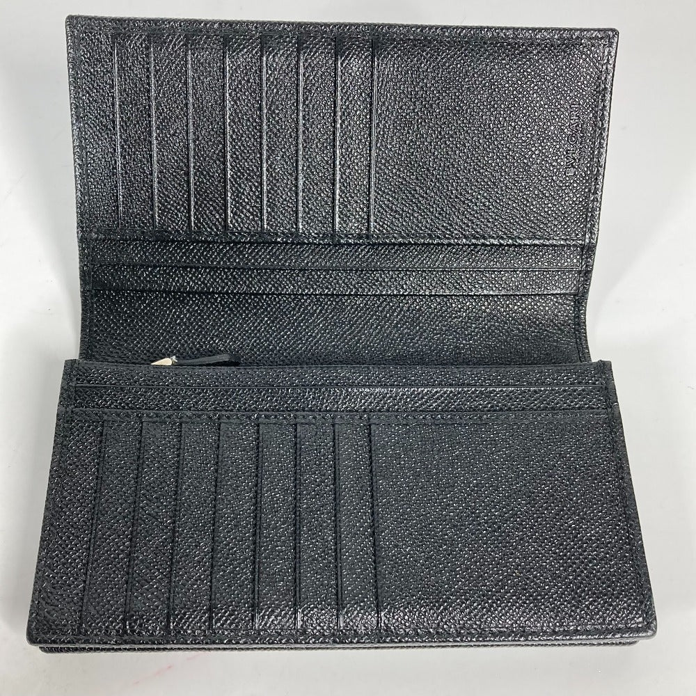 BVLGARI Long Wallet Purse leather black Long wallet Brigaliman Women Used Authentic