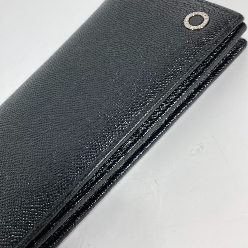 BVLGARI Long Wallet Purse leather black Long wallet Brigaliman Women Used Authentic