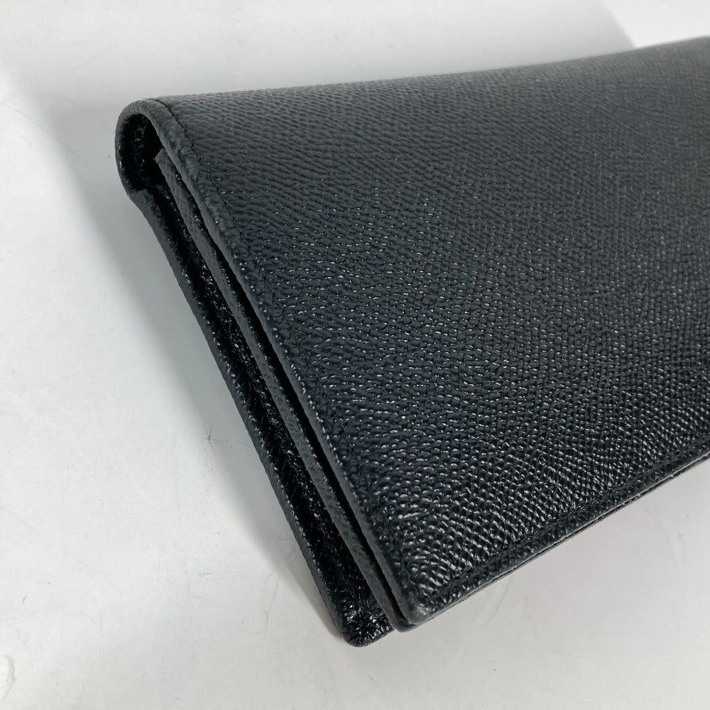 BVLGARI Long Wallet Purse leather black Long wallet Brigaliman Women Used Authentic