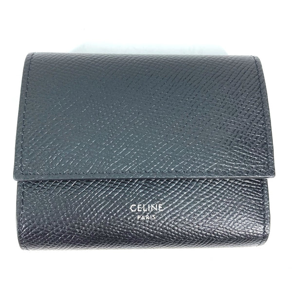 CELINE Trifold wallet Compact wallet Small trifold wallet leather 10B573BEL.38NO black Women Used Authentic