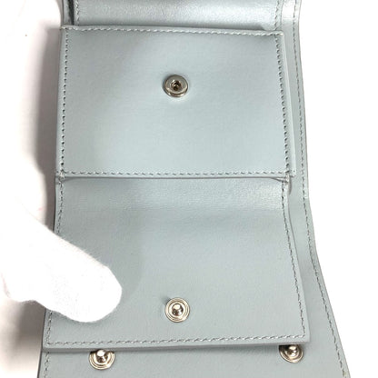 CELINE Trifold wallet leather Light blue type Small trifold wallet Women Used Authentic