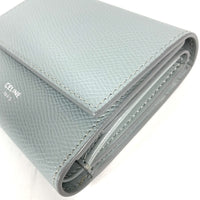 CELINE Trifold wallet Compact wallet Small trifold wallet leather Light blue Women Used Authentic