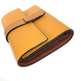 LOEWE Trifold wallet Compact wallet Anagram Small Vertical Wallet leather yellow Women Used Authentic