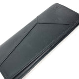 LOEWE Long Wallet Purse Two fold Long wallet puzzle leather black mens Used Authentic