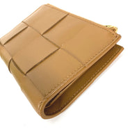 BOTTEGAVENETA Folded wallet INTRECCIATO Compact wallet Medium Cassette Bifold Wallet Zipper Wallet leather 667130 beige Women Used Authentic