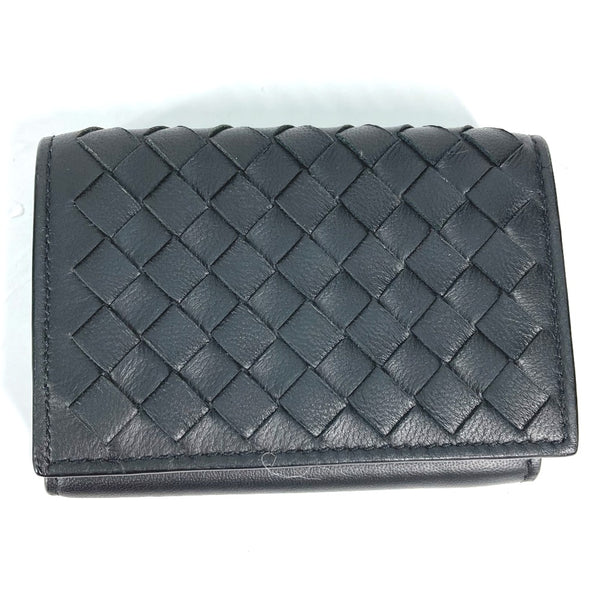 BOTTEGAVENETA Trifold wallet Compact wallet INTRECCIATO leather 515385 black mens Used Authentic