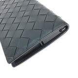 BOTTEGAVENETA Long Wallet Purse Zip Around Long wallet INTRECCIATO leather 608556 black mens Used Authentic