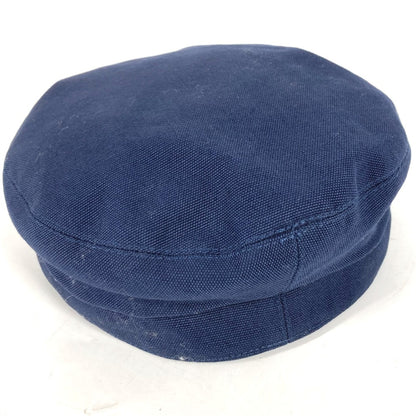 HERMES cap cotton Navy hat Kabul Serie Button Women 57 Used Authentic