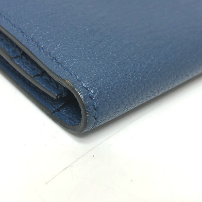 HERMES Long Wallet Purse Shave blue Long wallet Beansufla Women Used Authentic