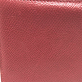 HERMES Long Wallet Purse Two fold Beansufla Courchevel Red Women Used Authentic