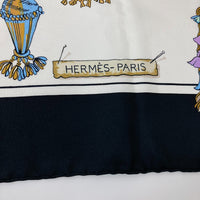 HERMES scarf silk Navy Pasementerie string decoration Carre90 Women Used Authentic