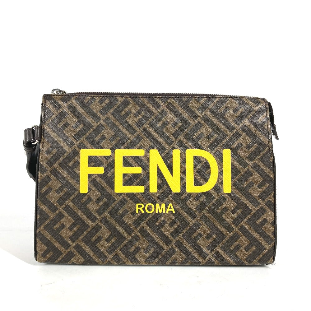 100% AUTHENTIC Fendi Vintage outlet Checked Clutch Bag Travel Pouch Penguin Check