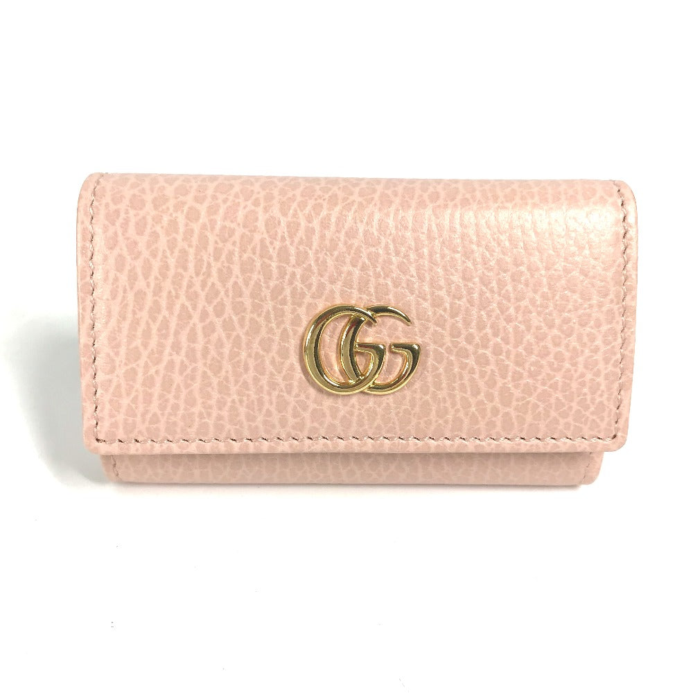 GUCCI Key case Key holder  456118 leather pink GG Marmot Double G Women Used Authentic