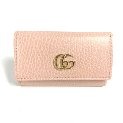 GUCCI Key case Key holder  456118 leather pink GG Marmot Double G Women Used Authentic