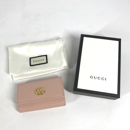 GUCCI Key case Key holder  456118 leather pink GG Marmot Double G Women Used Authentic