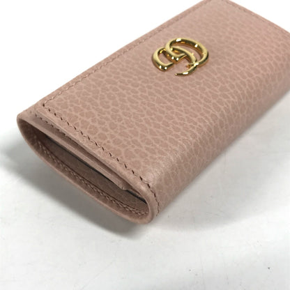 GUCCI Key case Key holder  456118 leather pink GG Marmot Double G Women Used Authentic