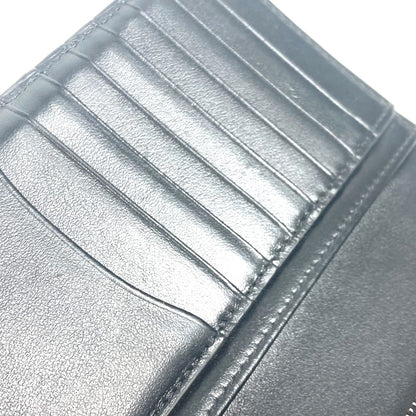 CELINE Long Wallet Purse leather black with coin compartment Bar Tikal Wallet mens Used Authentic