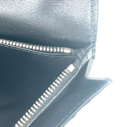 CELINE Long Wallet Purse leather black with coin compartment Bar Tikal Wallet mens Used Authentic