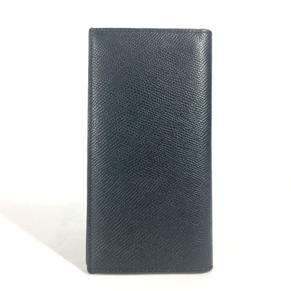 CELINE Long Wallet Purse leather black with coin compartment Bar Tikal Wallet mens Used Authentic