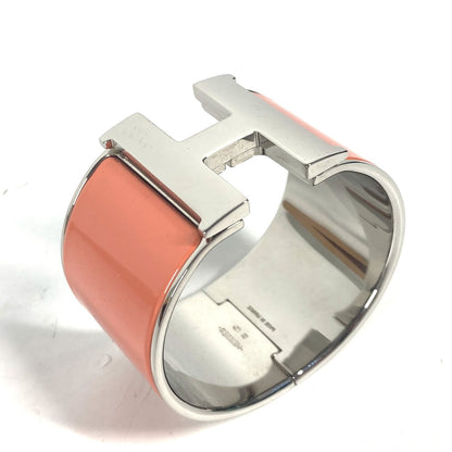 HERMES Bangle metal Orange xSilver Accessories Click Clack XL Women Used Authentic