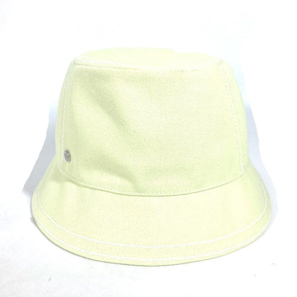 HERMES hat cotton Light green type stitch Serie logo Women 58 Used Authentic