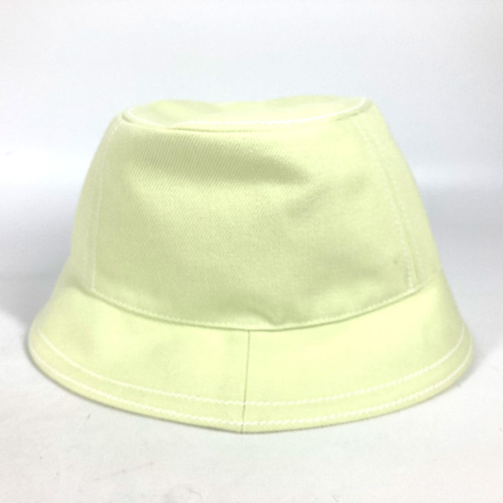 HERMES hat cotton Light green type stitch Serie logo Women 58 Used Authentic