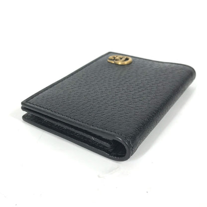 GUCCI Card Case 428737 leather black GG Marmont Double G mens Used Authentic