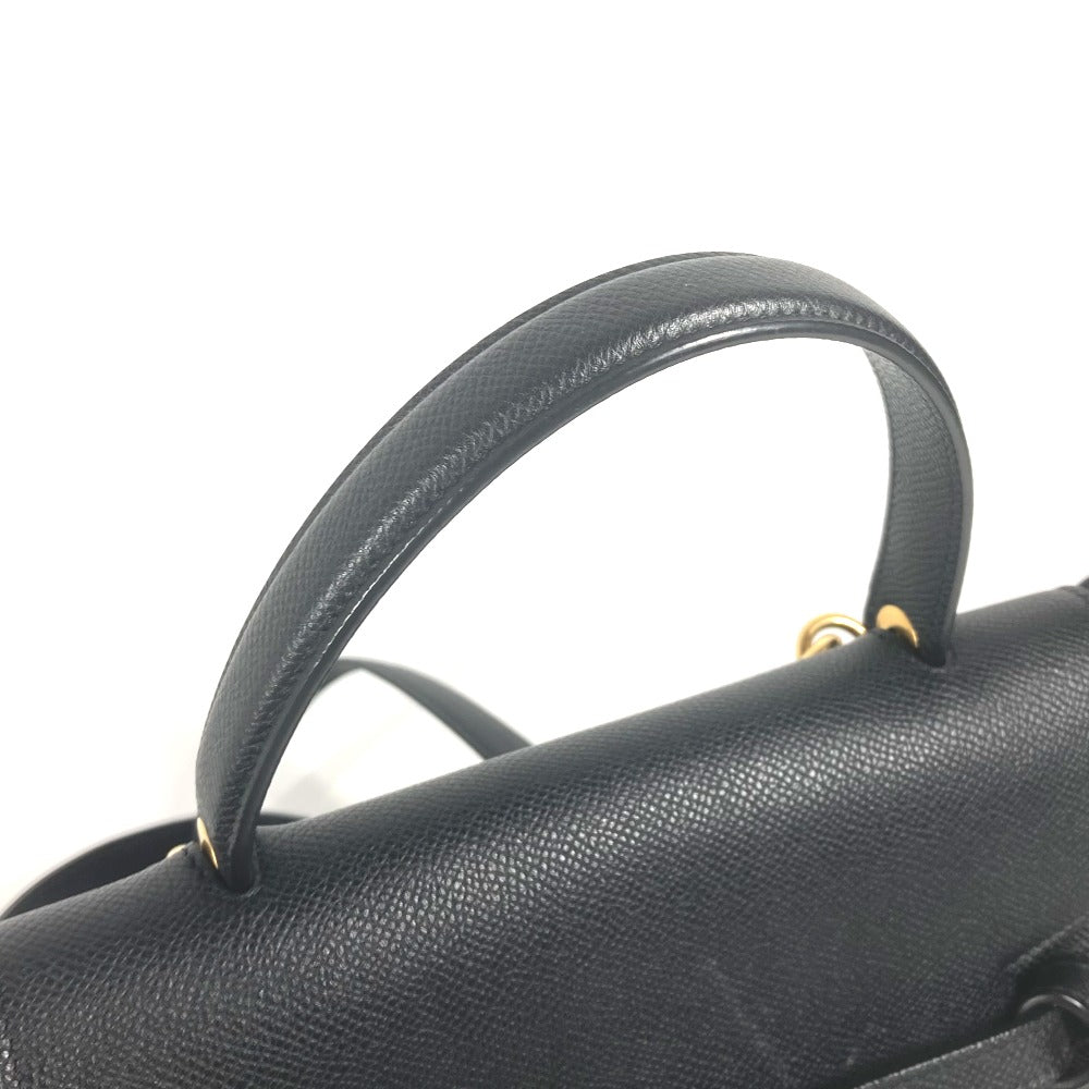 CELINE Handbag leather black Micro Tote Bag Belt bag Women Used Authentic