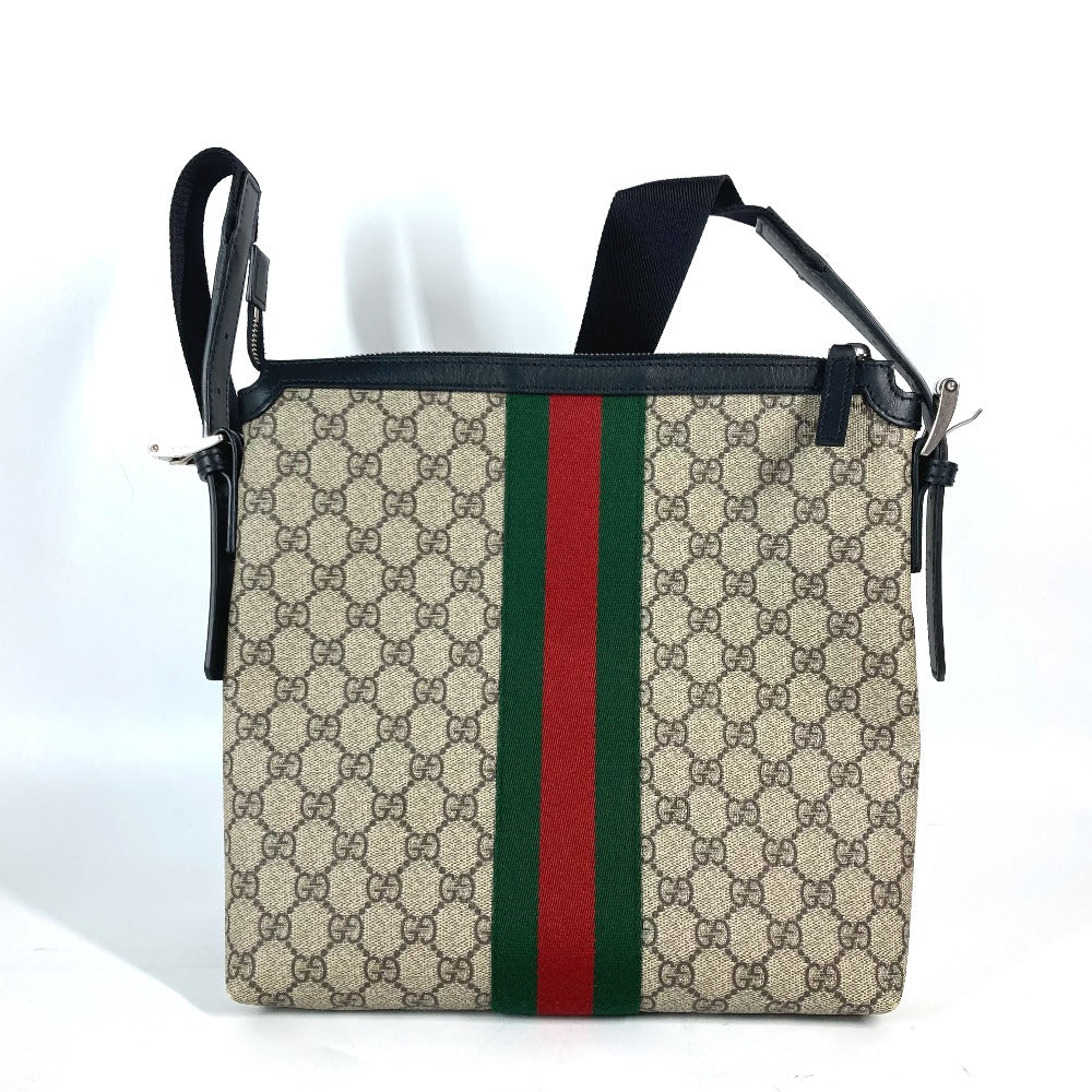 GUCCI Shoulder Bag 387111 GG Supreme Canvas Beige x black GG Supreme S Japan second hand luxury bags online supplier Arigatou Share Japan