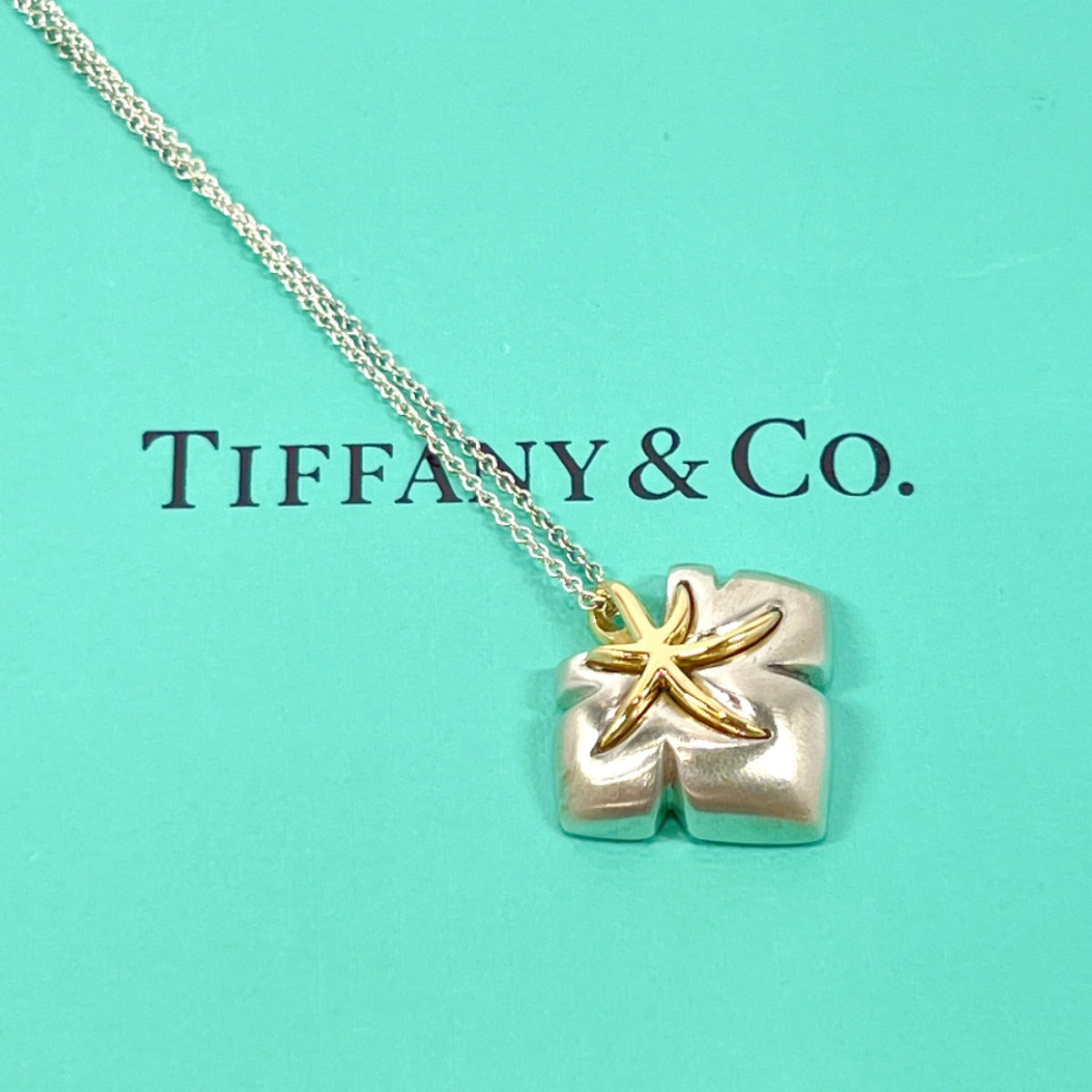 TIFFANY&Co. Necklace Silver925 K18 Gold Silver Nature Leaf