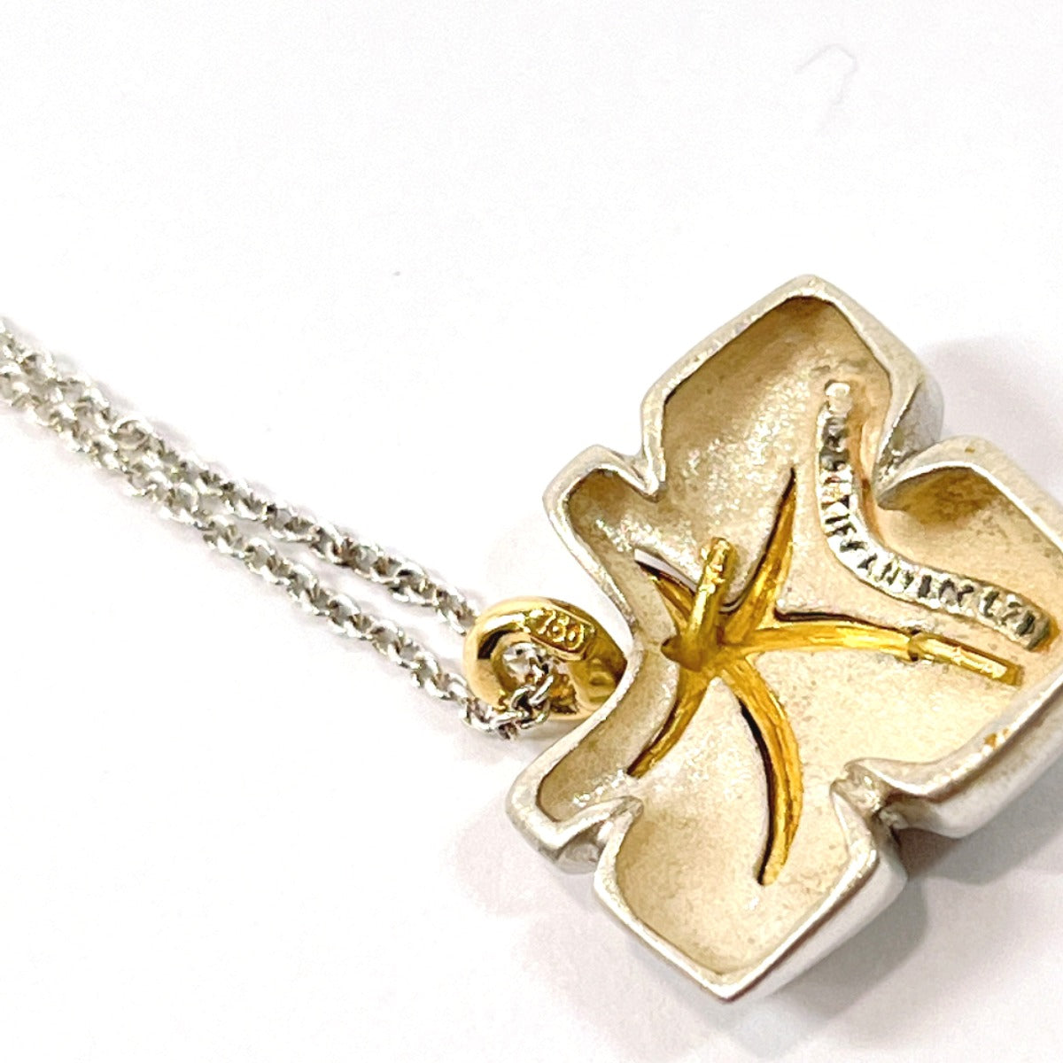 TIFFANY&Co. Necklace Silver925 K18 Gold Silver Nature Leaf