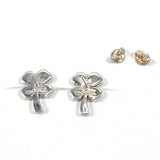 CHANEL Pierce Clover four leaves Silver925 Silver Women Used Authentic