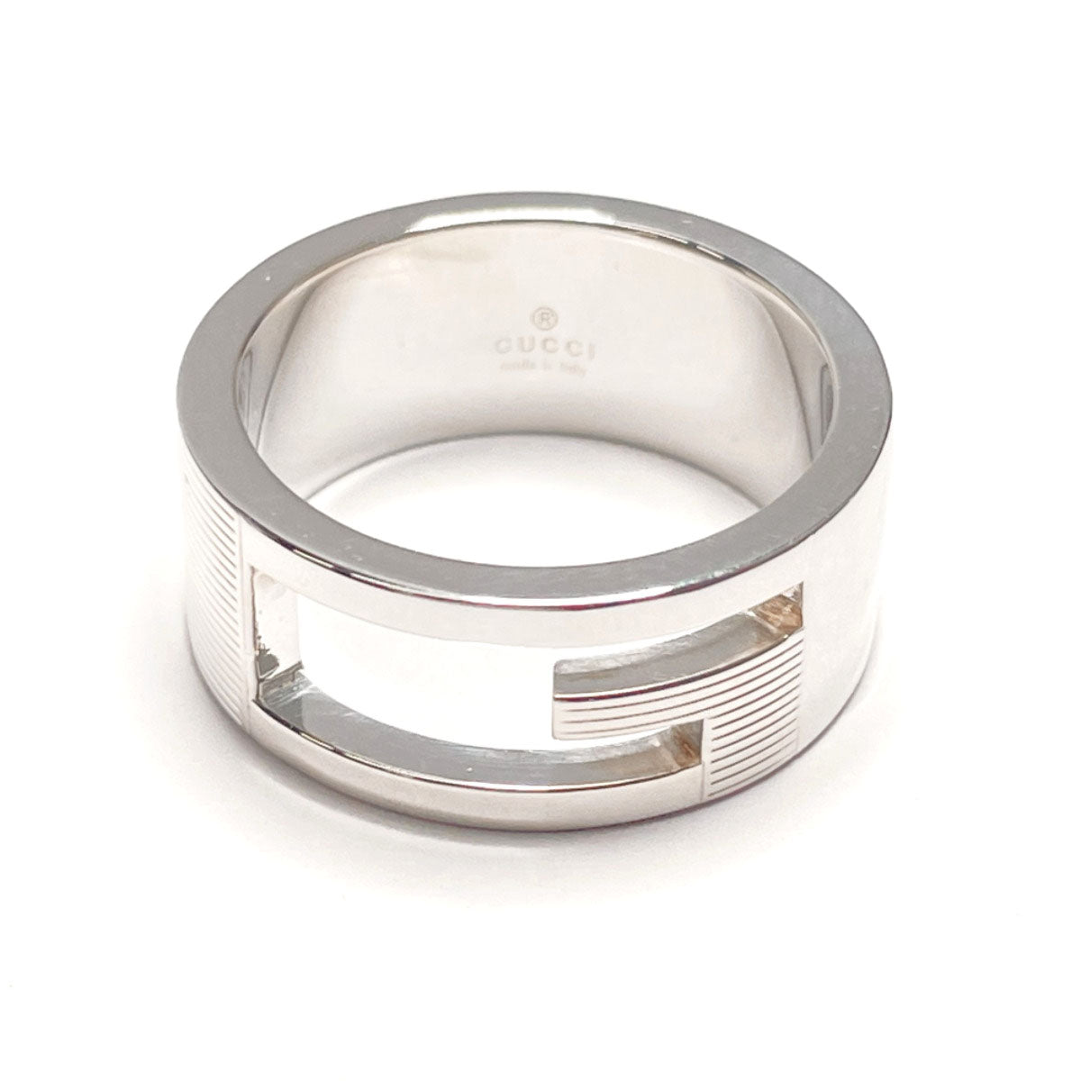 GUCCI Ring Silver925 Silver Branded Cutout G